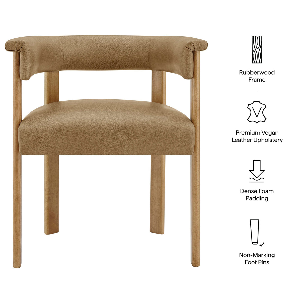 Imogen Premium Vegan Leather Barrel Dining Chairs Set of 2 by Modway, photo 12 of 20