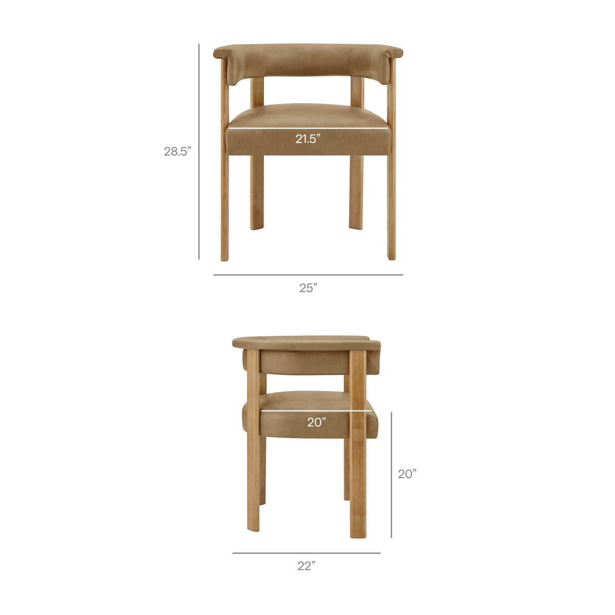Imogen Premium Vegan Leather Barrel Dining Chairs Set of 2 by Modway, photo 13 of 20