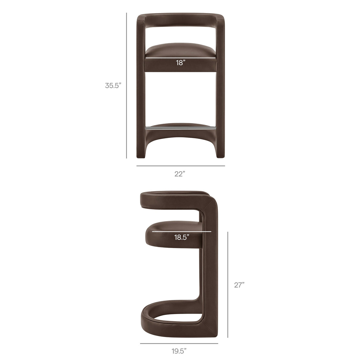 Winslow Premium Vegan Leather Counter Stool by Modway, photo 3 of 27
