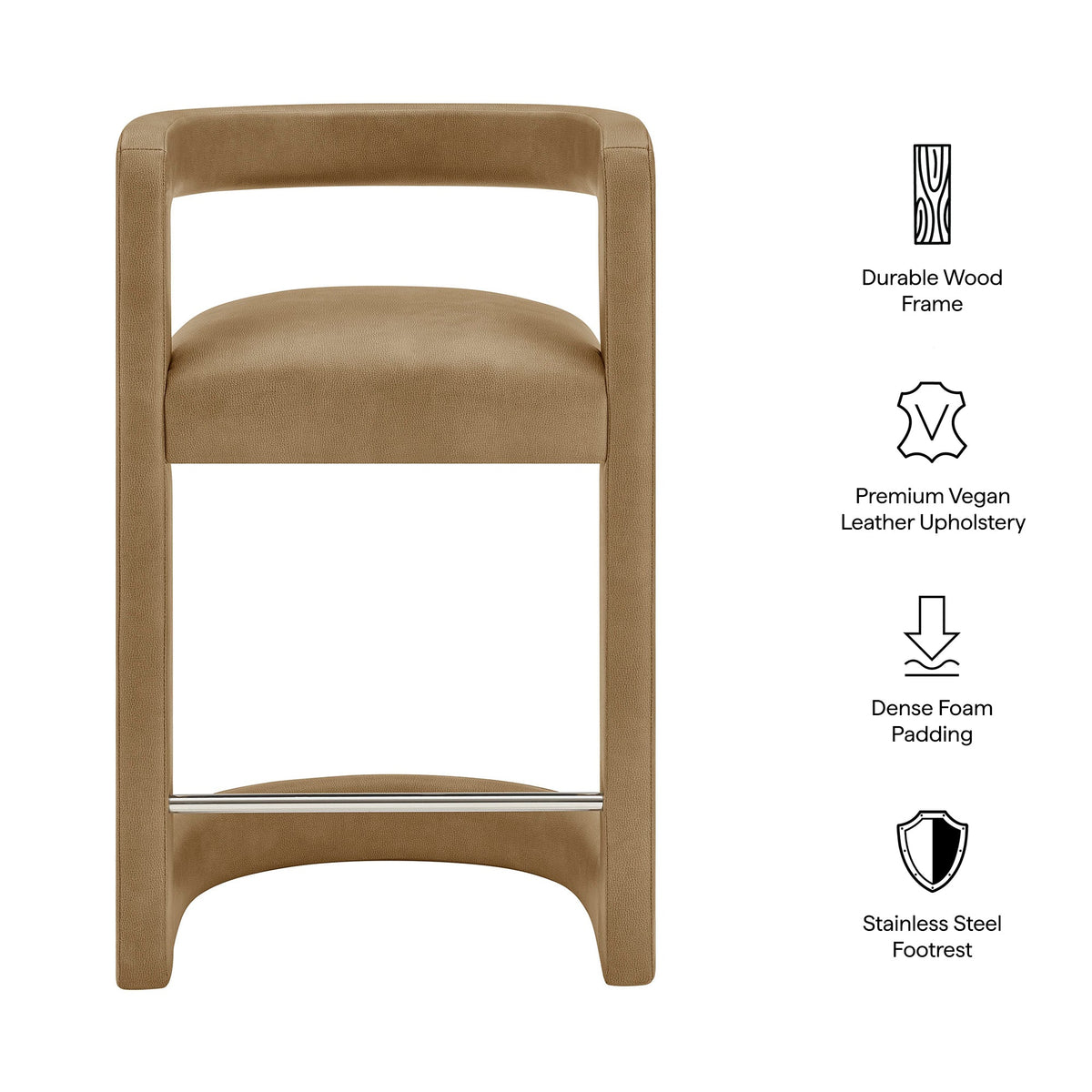 Winslow Premium Vegan Leather Counter Stool by Modway, photo 20 of 27