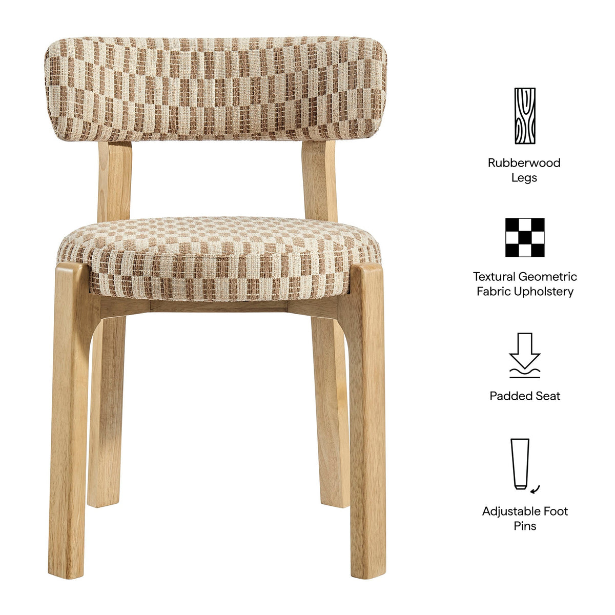 Marsha Retro Upholstered Fabric Dining Chairs Set of 2 by Modway, photo 2 of 20
