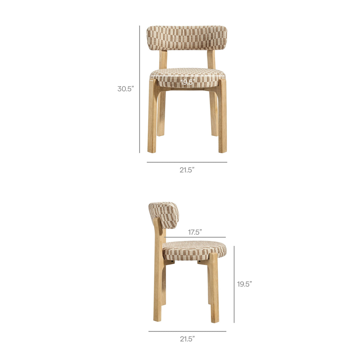 Marsha Retro Upholstered Fabric Dining Chairs Set of 2 by Modway, photo 3 of 20