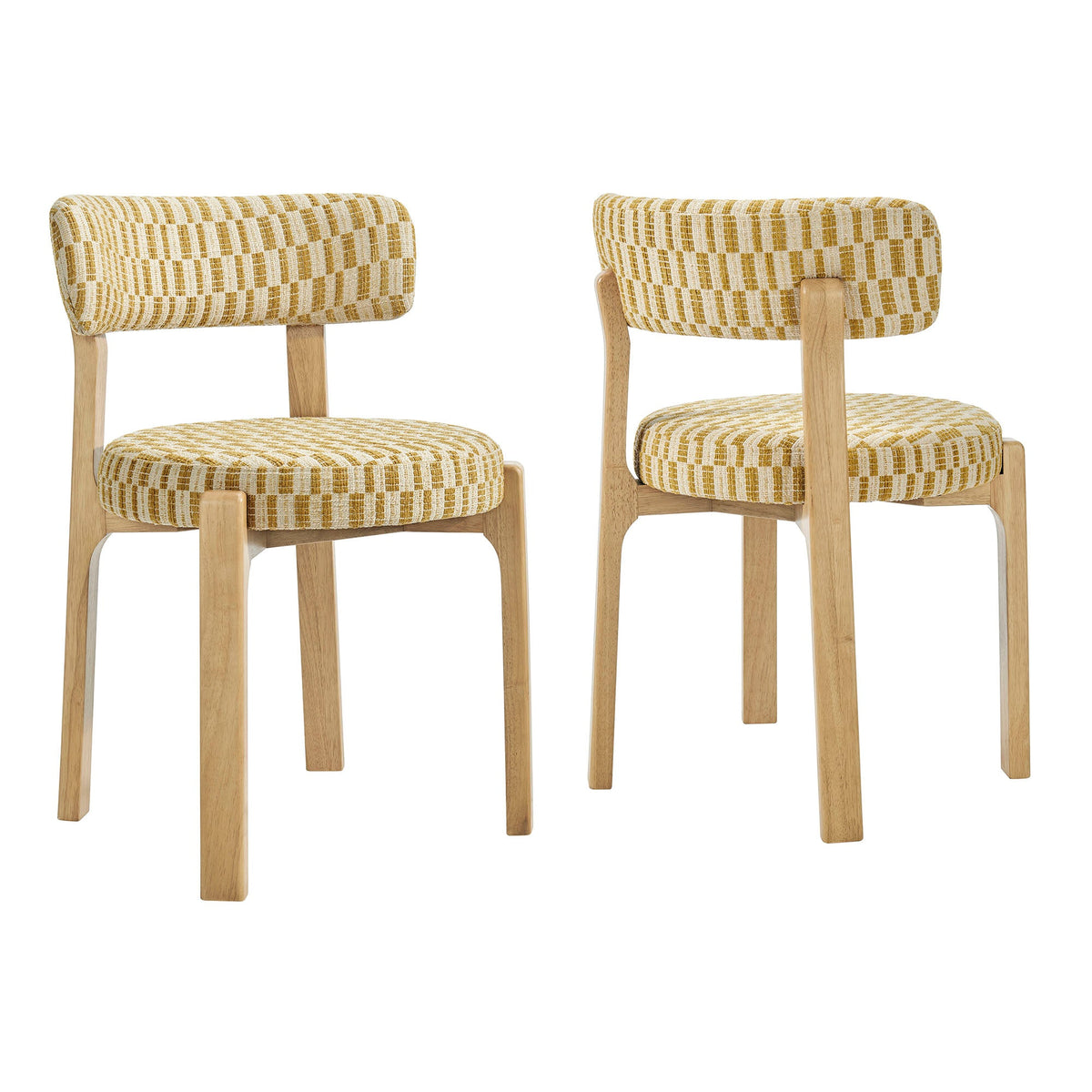 Marsha Retro Upholstered Fabric Dining Chairs Set of 2 by Modway, photo 11 of 20