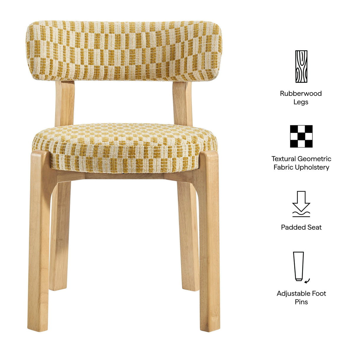 Marsha Retro Upholstered Fabric Dining Chairs Set of 2 by Modway, photo 12 of 20