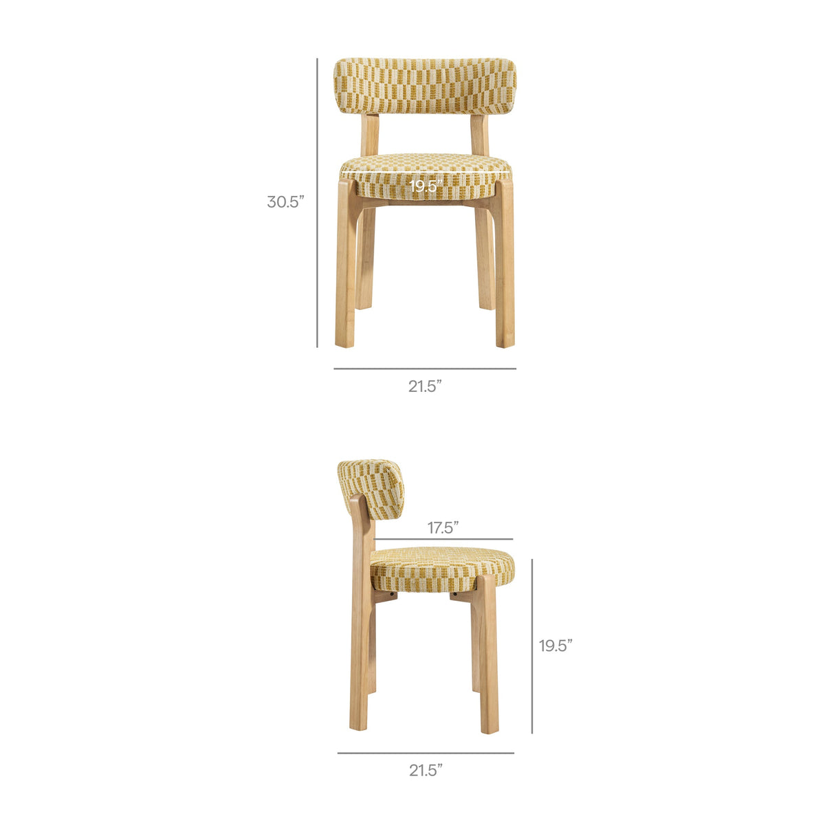 Marsha Retro Upholstered Fabric Dining Chairs Set of 2 by Modway, photo 13 of 20