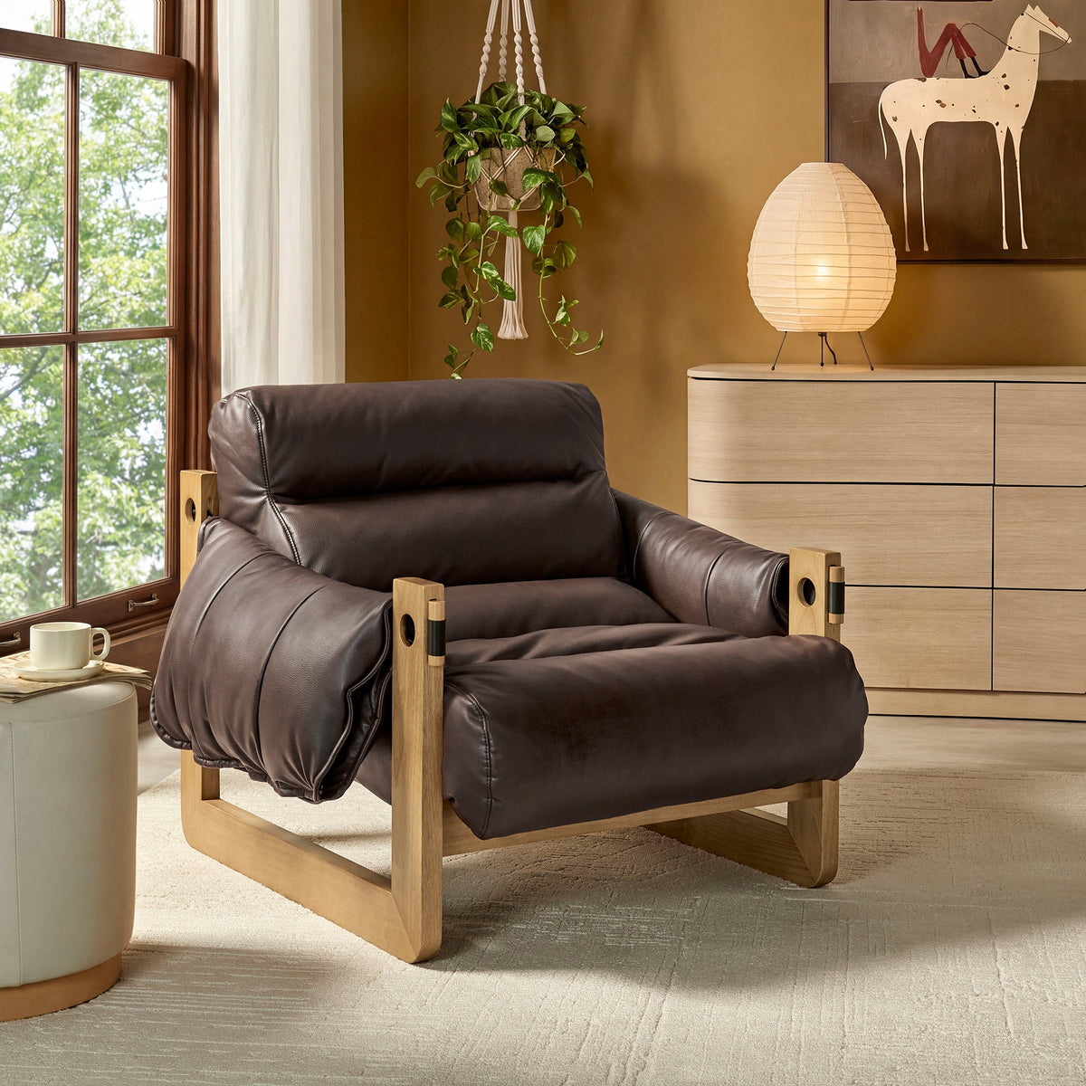 Sorelle Vegan Leather Sling Lounge Chair by Modway, photo 8 of 18