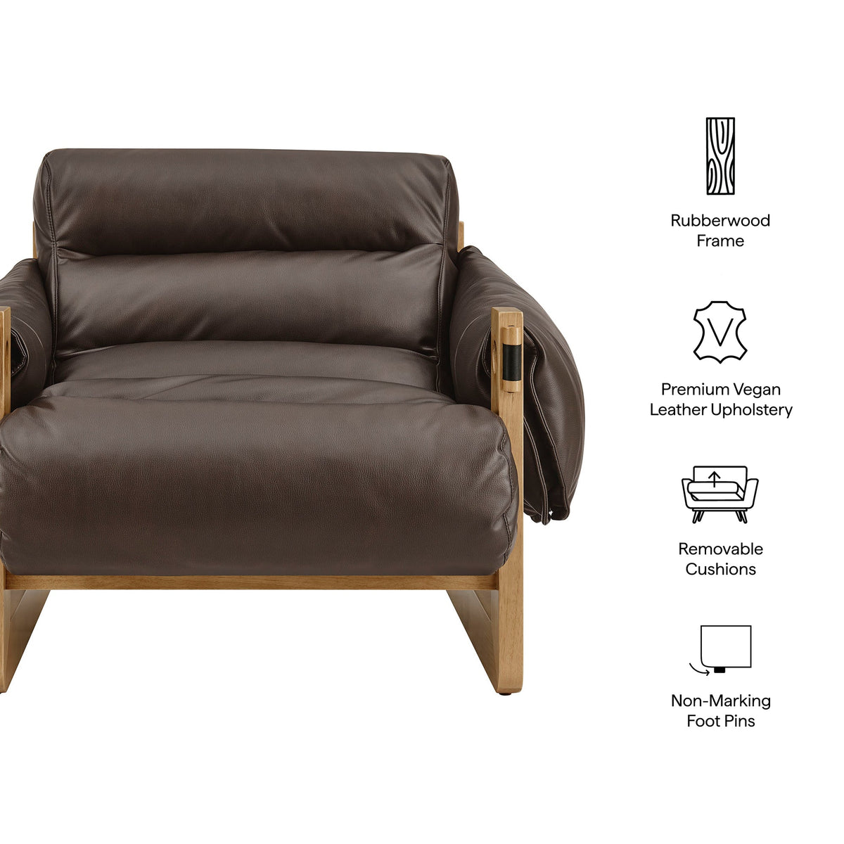Sorelle Vegan Leather Sling Lounge Chair by Modway, photo 2 of 18