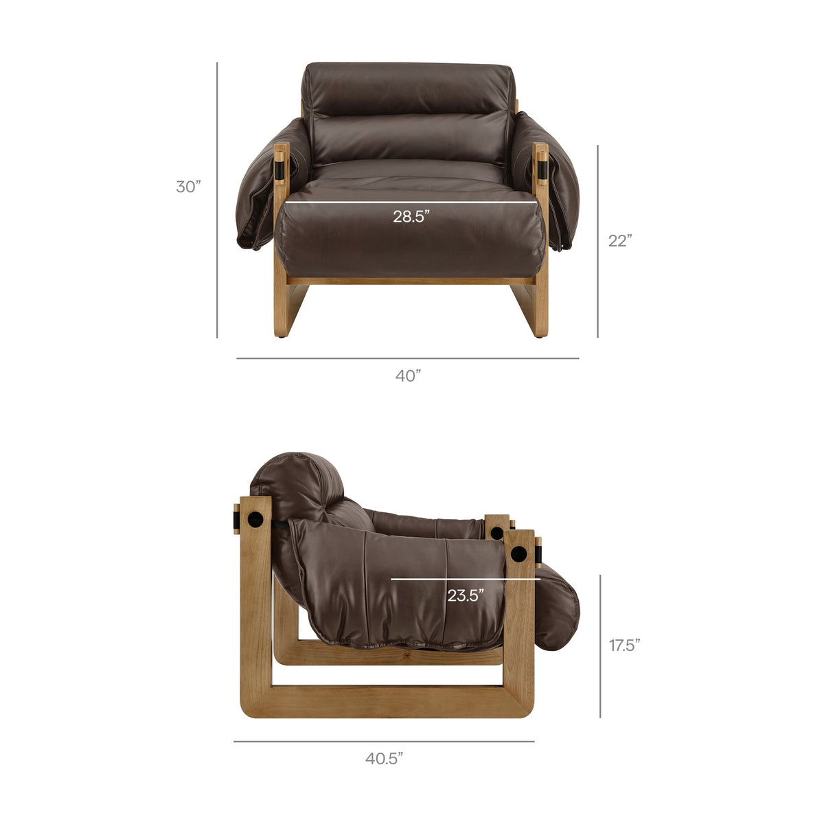 Sorelle Vegan Leather Sling Lounge Chair by Modway, photo 3 of 18
