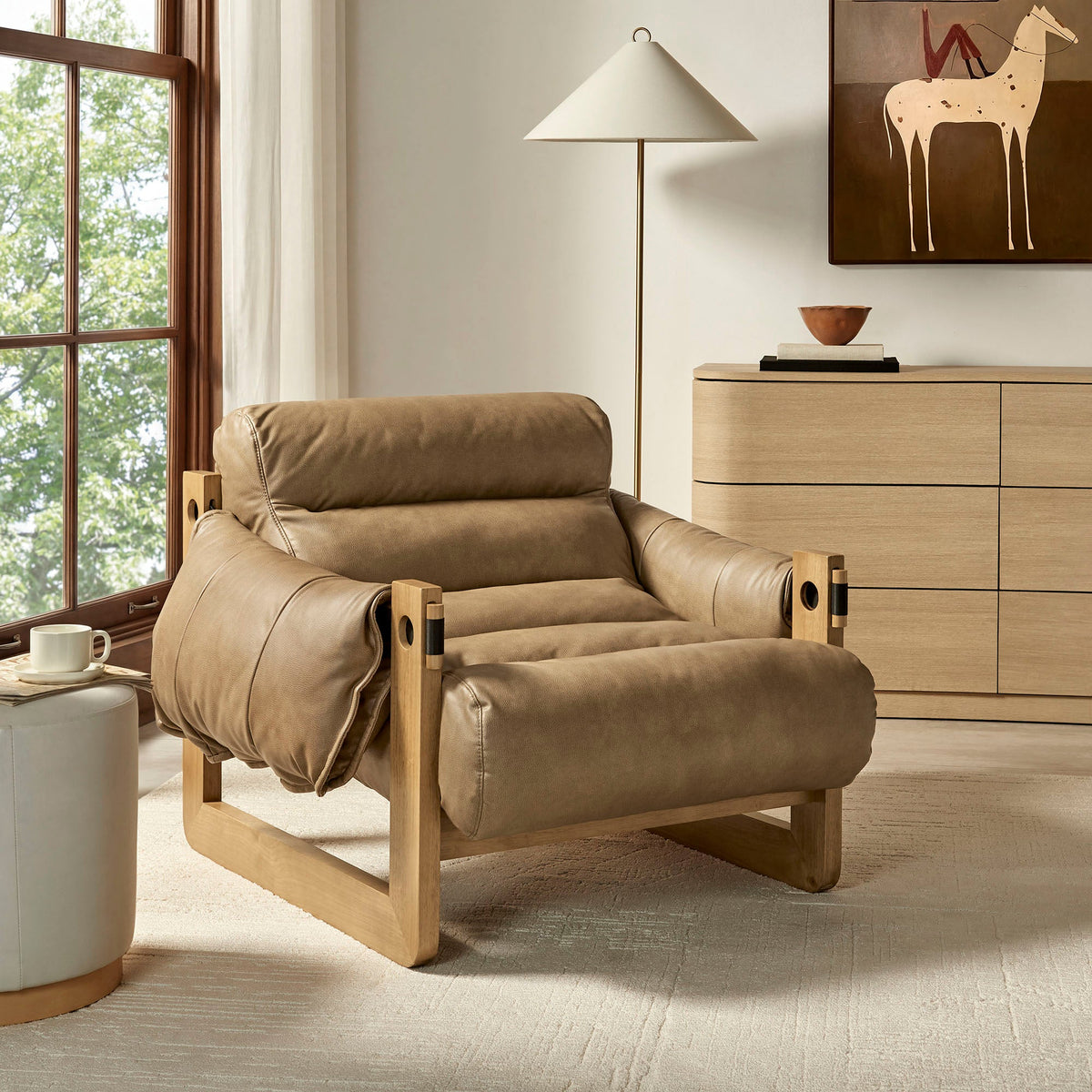 Sorelle Vegan Leather Sling Lounge Chair by Modway, photo 17 of 18