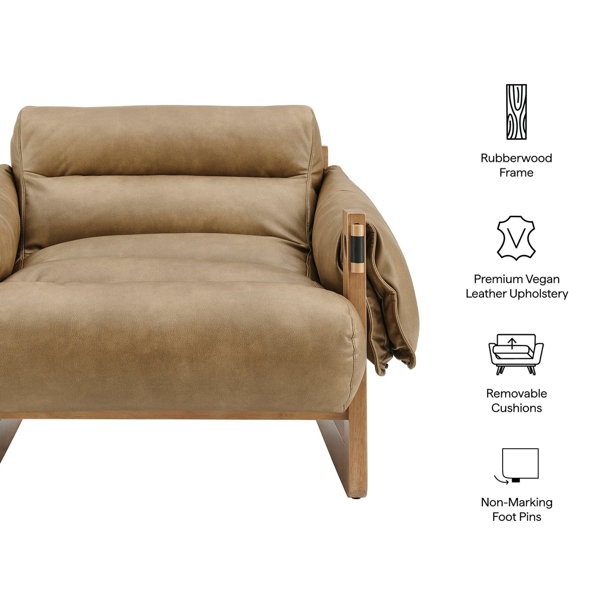 Sorelle Vegan Leather Sling Lounge Chair by Modway, photo 11 of 18