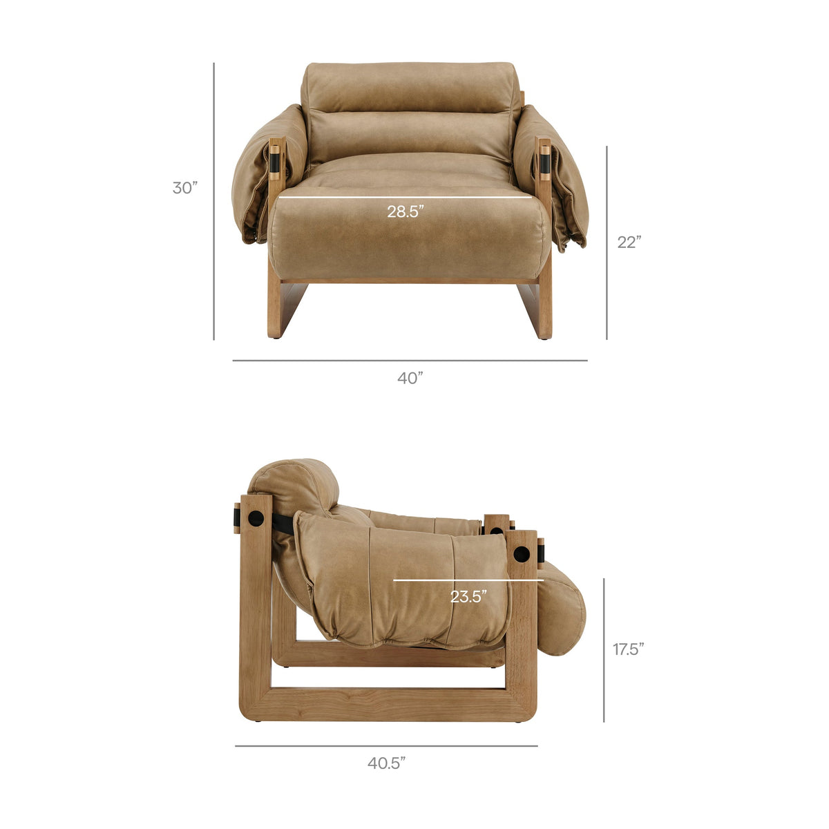Sorelle Vegan Leather Sling Lounge Chair by Modway, photo 12 of 18