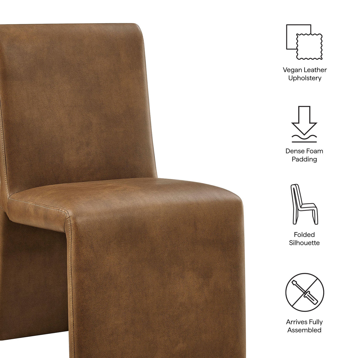 Emory Vegan Leather Dining Side Chair Set of 2 by Modway, photo 3 of 20