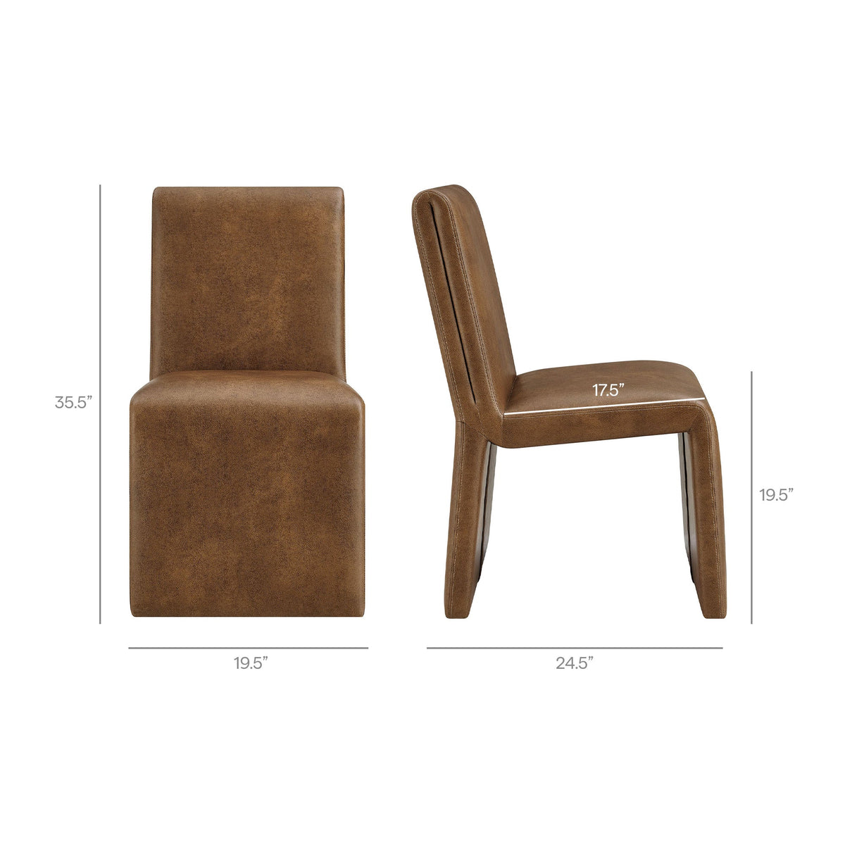 Emory Vegan Leather Dining Side Chair Set of 2 by Modway, photo 2 of 20