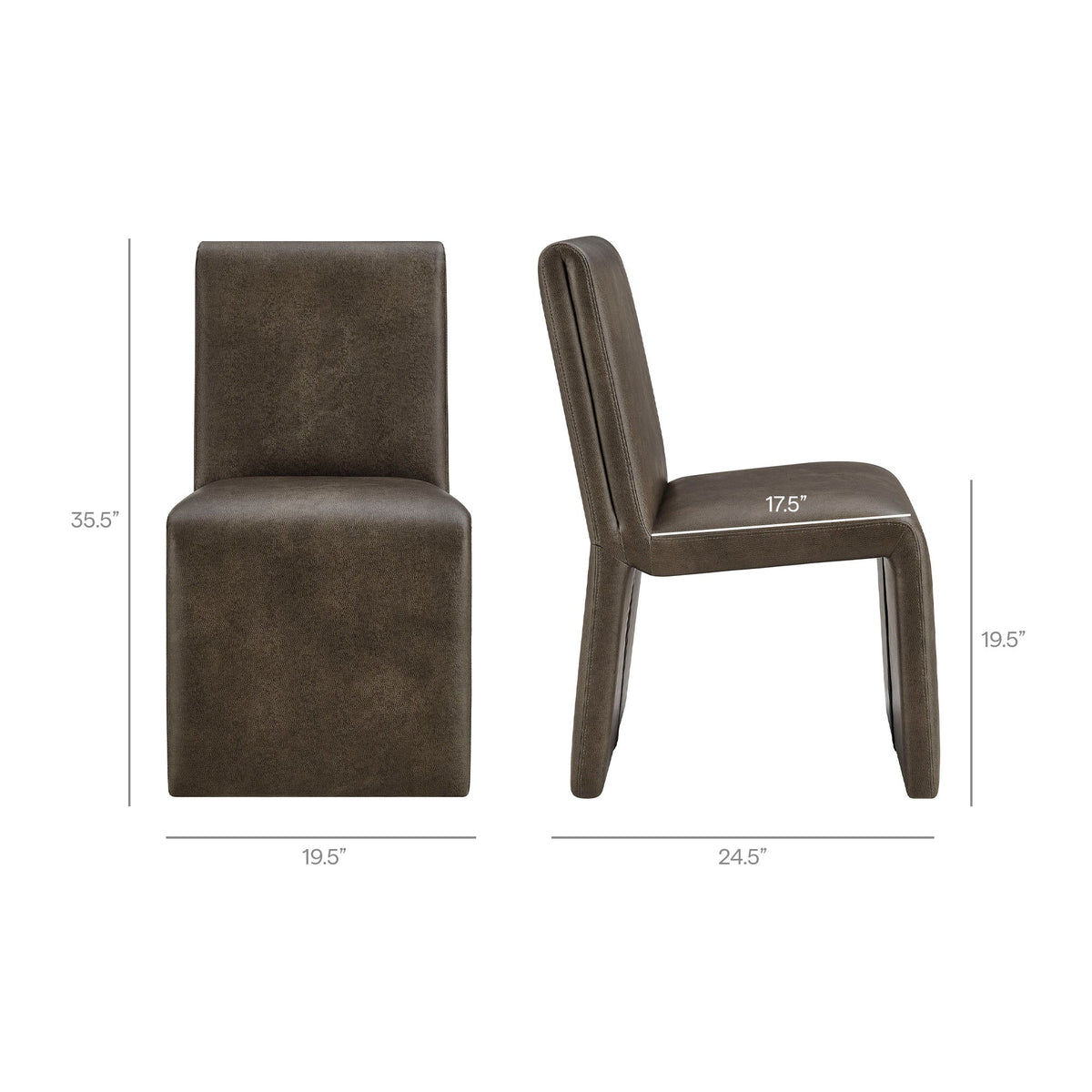 Emory Vegan Leather Dining Side Chair Set of 2 by Modway, photo 13 of 20