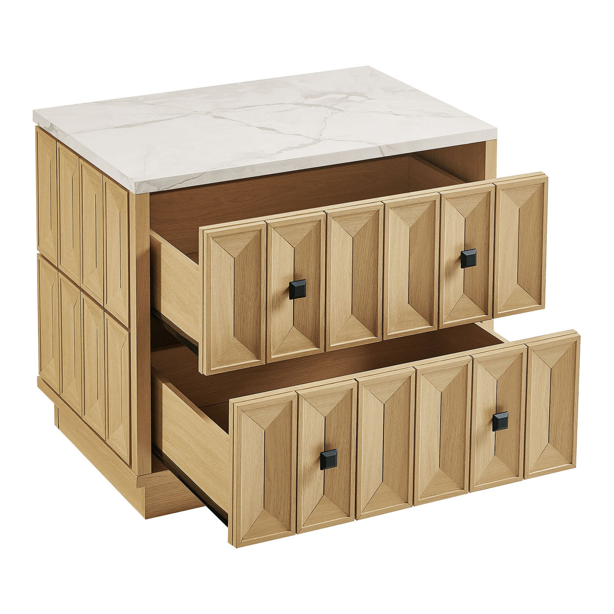 Mabry 23 Inch Geometric Faceted Two Drawer Nightstand by Modway, photo 6 of 40