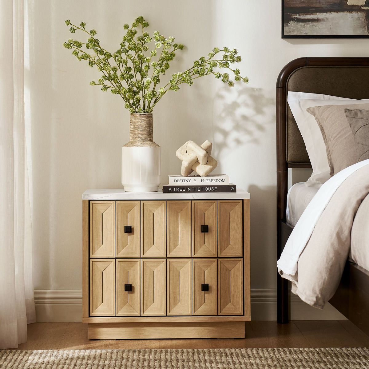 Mabry 23 Inch Geometric Faceted Two Drawer Nightstand by Modway, photo 9 of 40