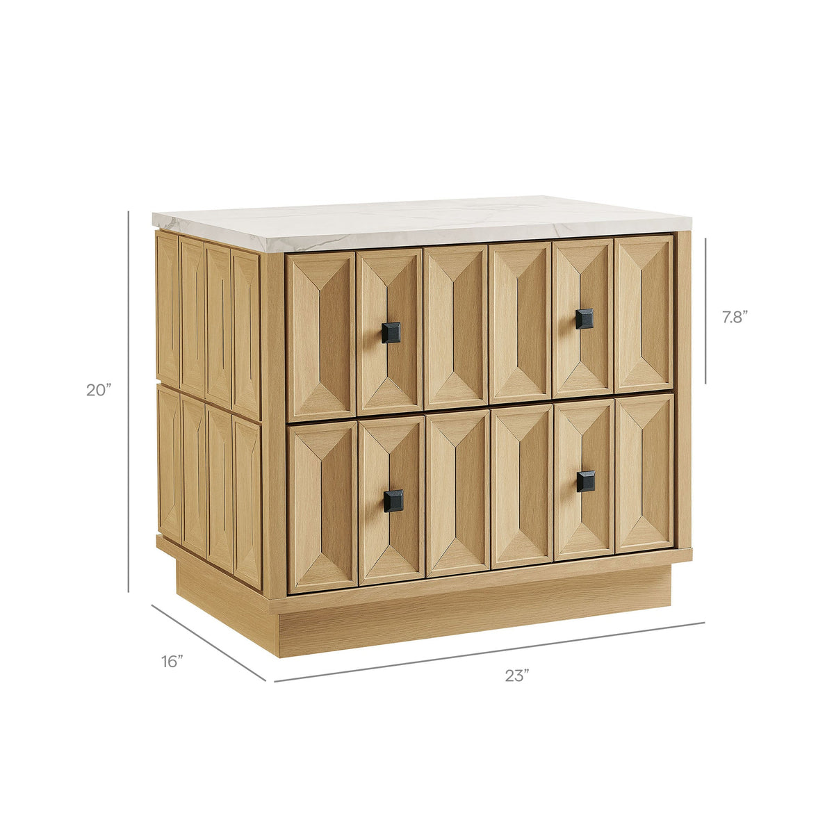 Mabry 23 Inch Geometric Faceted Two Drawer Nightstand by Modway, photo 3 of 40