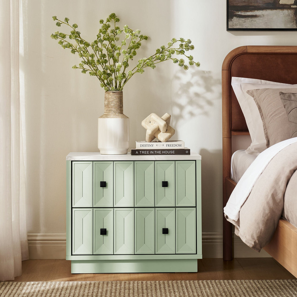 Mabry 23 Inch Geometric Faceted Two Drawer Nightstand by Modway, photo 19 of 40