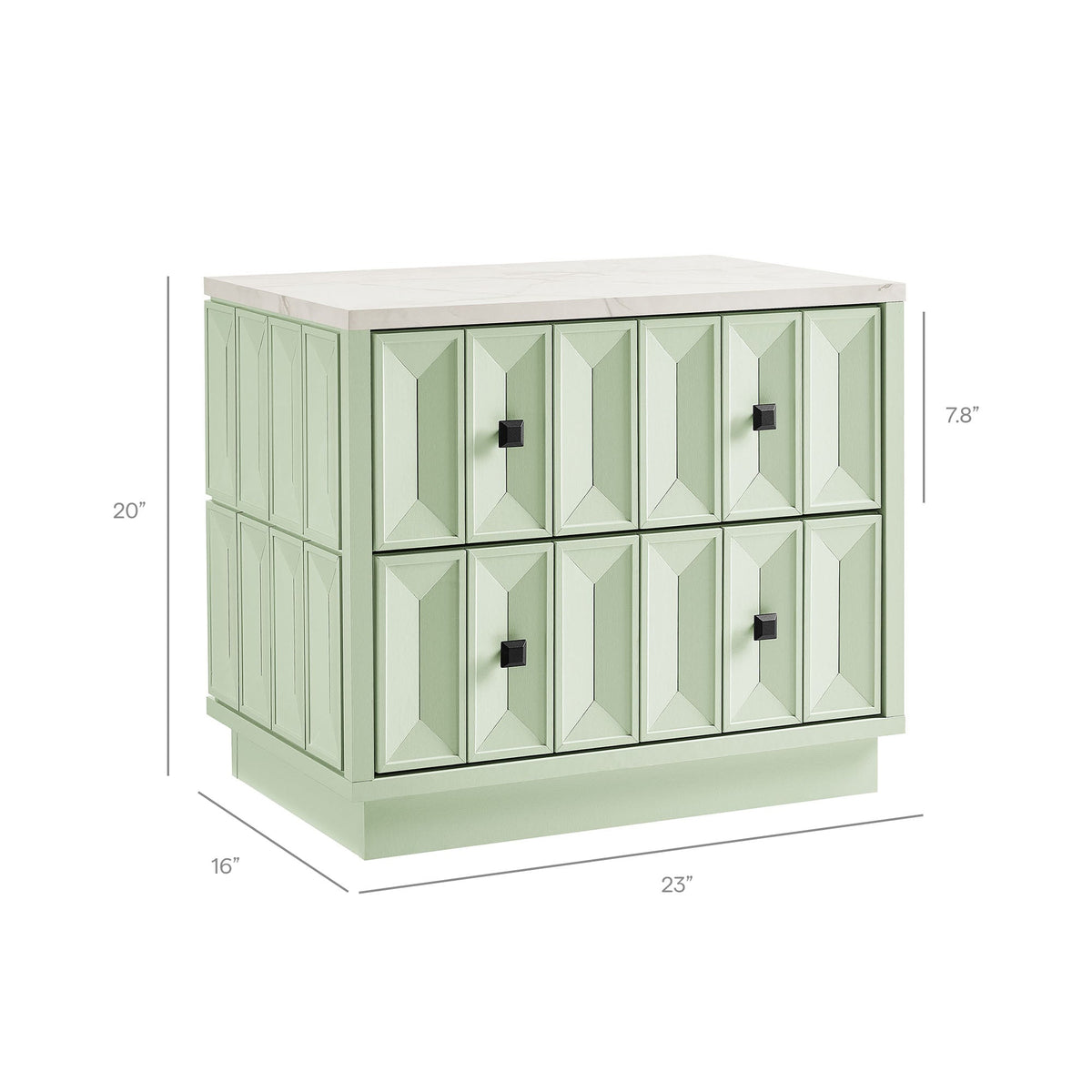 Mabry 23 Inch Geometric Faceted Two Drawer Nightstand by Modway, photo 13 of 40