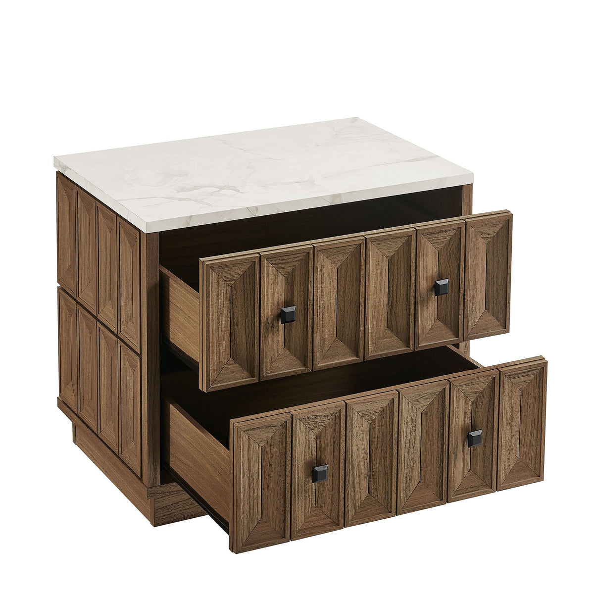 Mabry 23 Inch Geometric Faceted Two Drawer Nightstand by Modway, photo 26 of 40