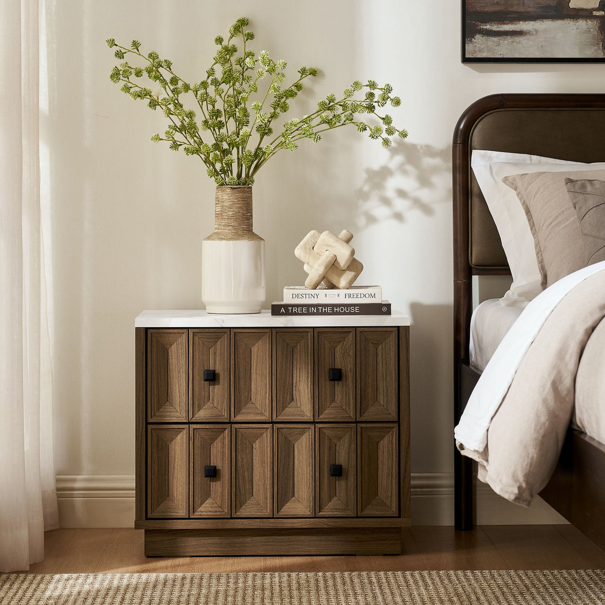 Mabry 23 Inch Geometric Faceted Two Drawer Nightstand by Modway, photo 29 of 40