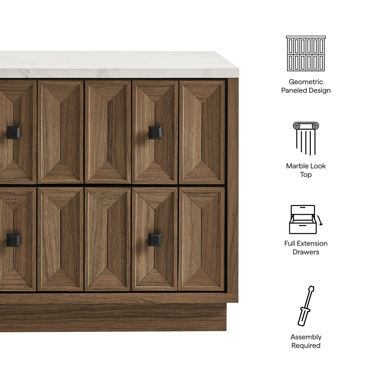 Mabry 23 Inch Geometric Faceted Two Drawer Nightstand by Modway, photo 22 of 40