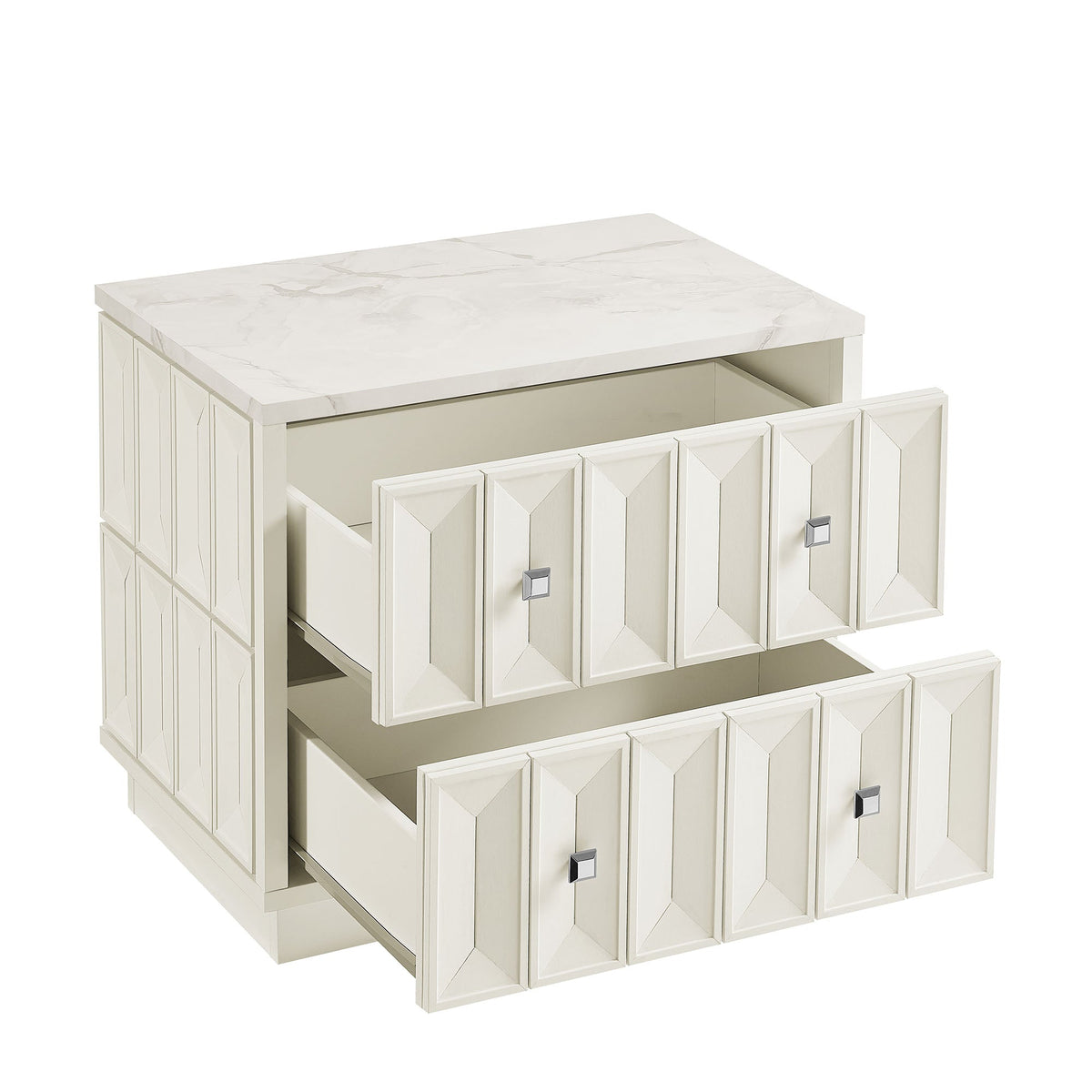 Mabry 23 Inch Geometric Faceted Two Drawer Nightstand by Modway, photo 36 of 40