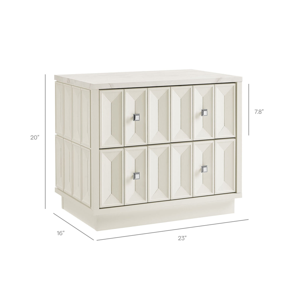 Mabry 23 Inch Geometric Faceted Two Drawer Nightstand by Modway, photo 33 of 40