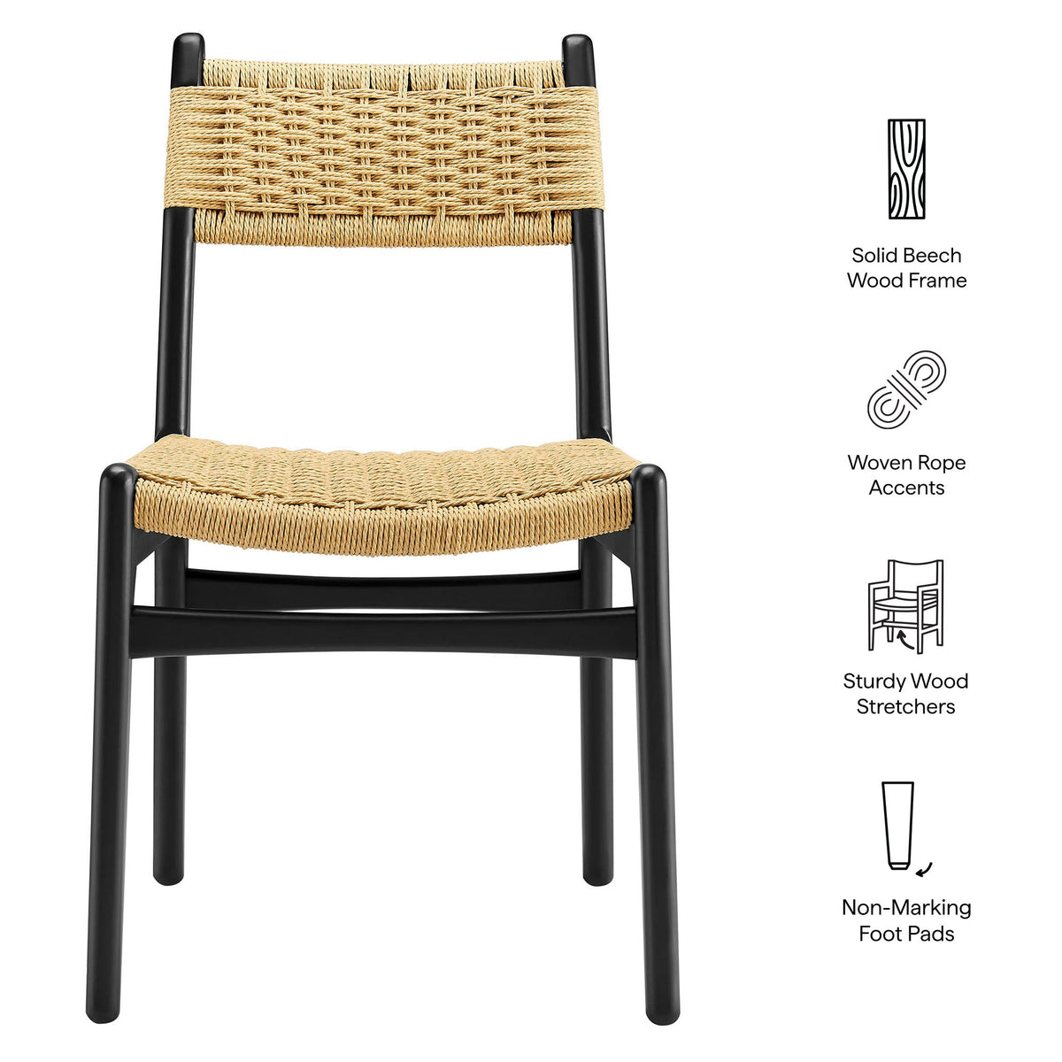 Wynn Rope and Wood Dining Side Chair by Modway, photo 3 of 30