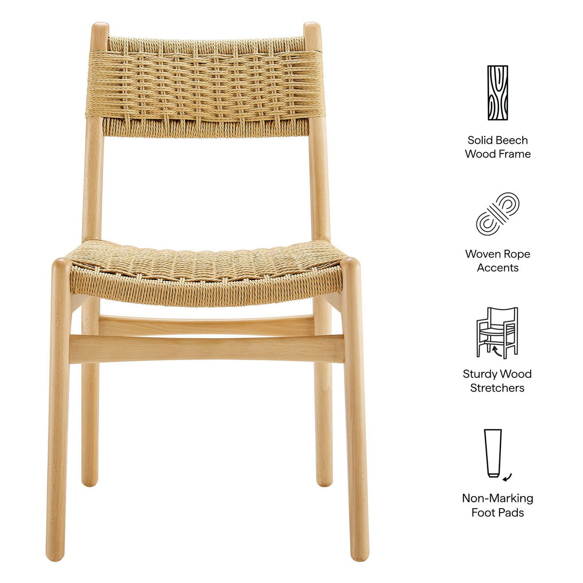 Wynn Rope and Wood Dining Side Chair by Modway, photo 13 of 30
