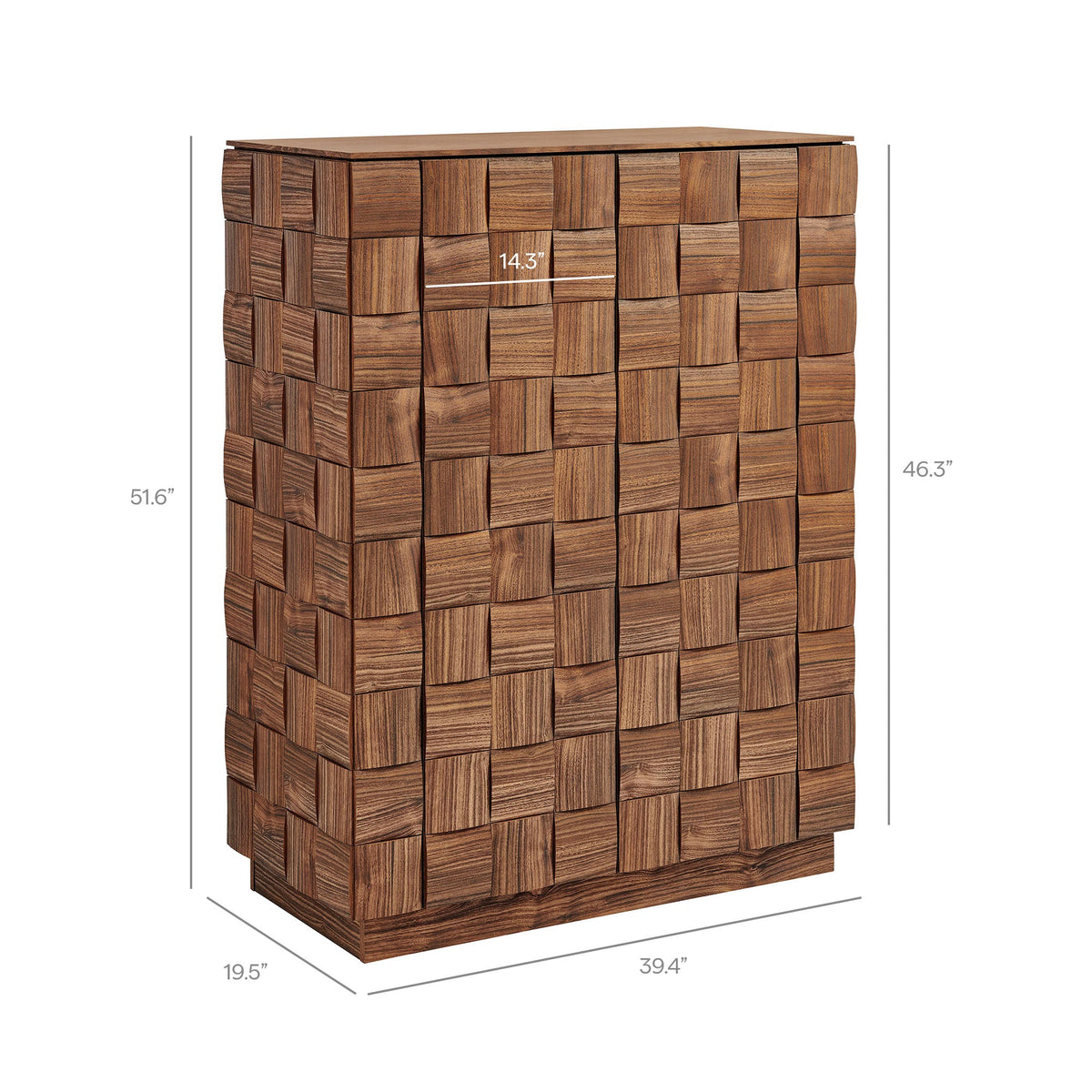 Duskin 39 Inch Geometric Block Design Tall Storage Cabinet by Modway, photo 3 of 9
