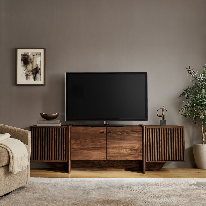 Yarrow 77 Inch Fluted Four Door TV Stand by Modway, photo 8 of 9