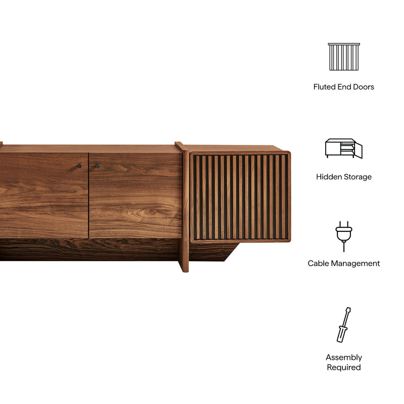 Yarrow 77 Inch Fluted Four Door TV Stand by Modway, photo 2 of 9
