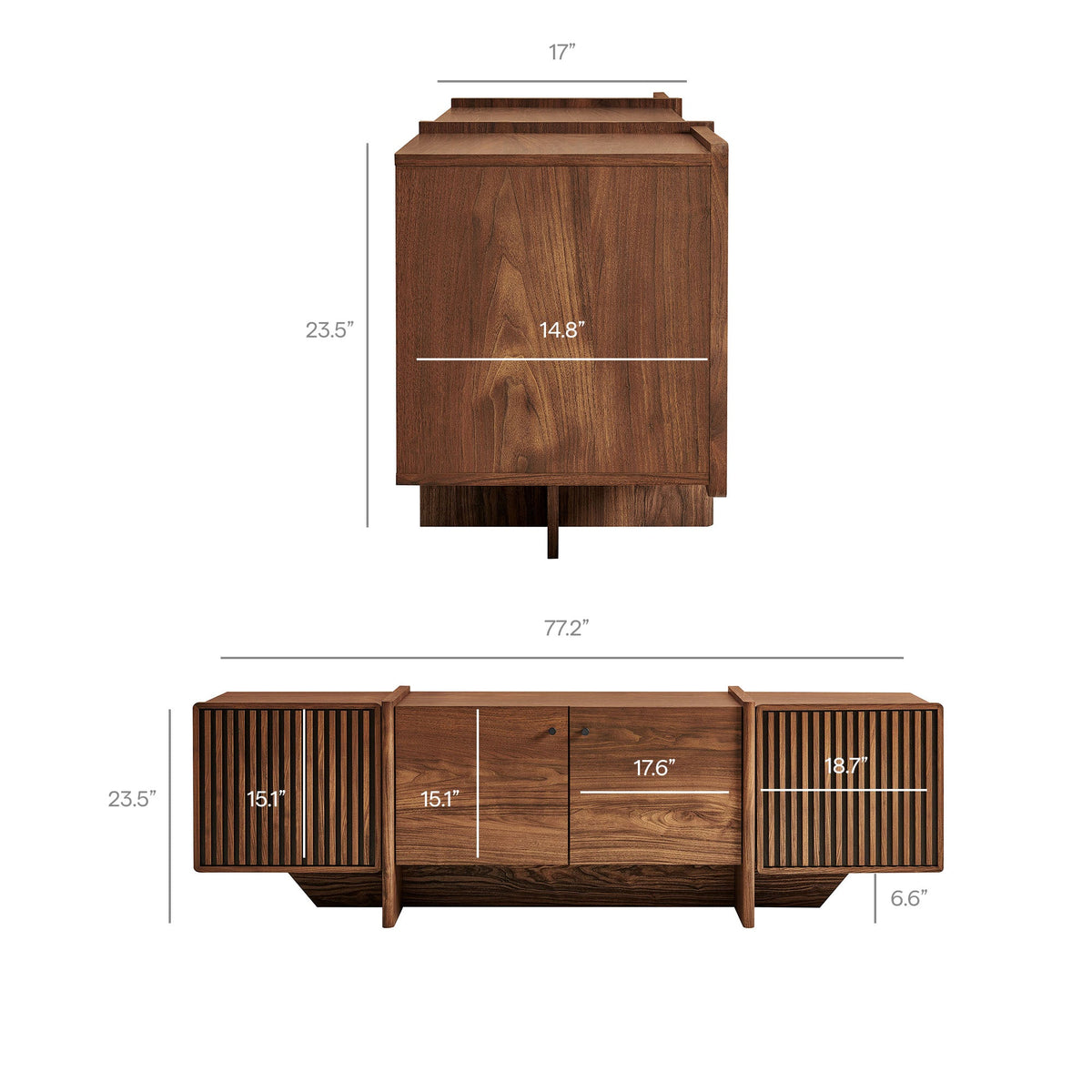 Yarrow 77 Inch Fluted Four Door TV Stand by Modway, photo 3 of 9