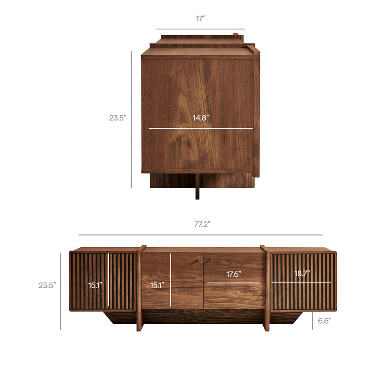 Yarrow 77 Inch Fluted Four Door TV Stand by Modway, photo 3 of 9