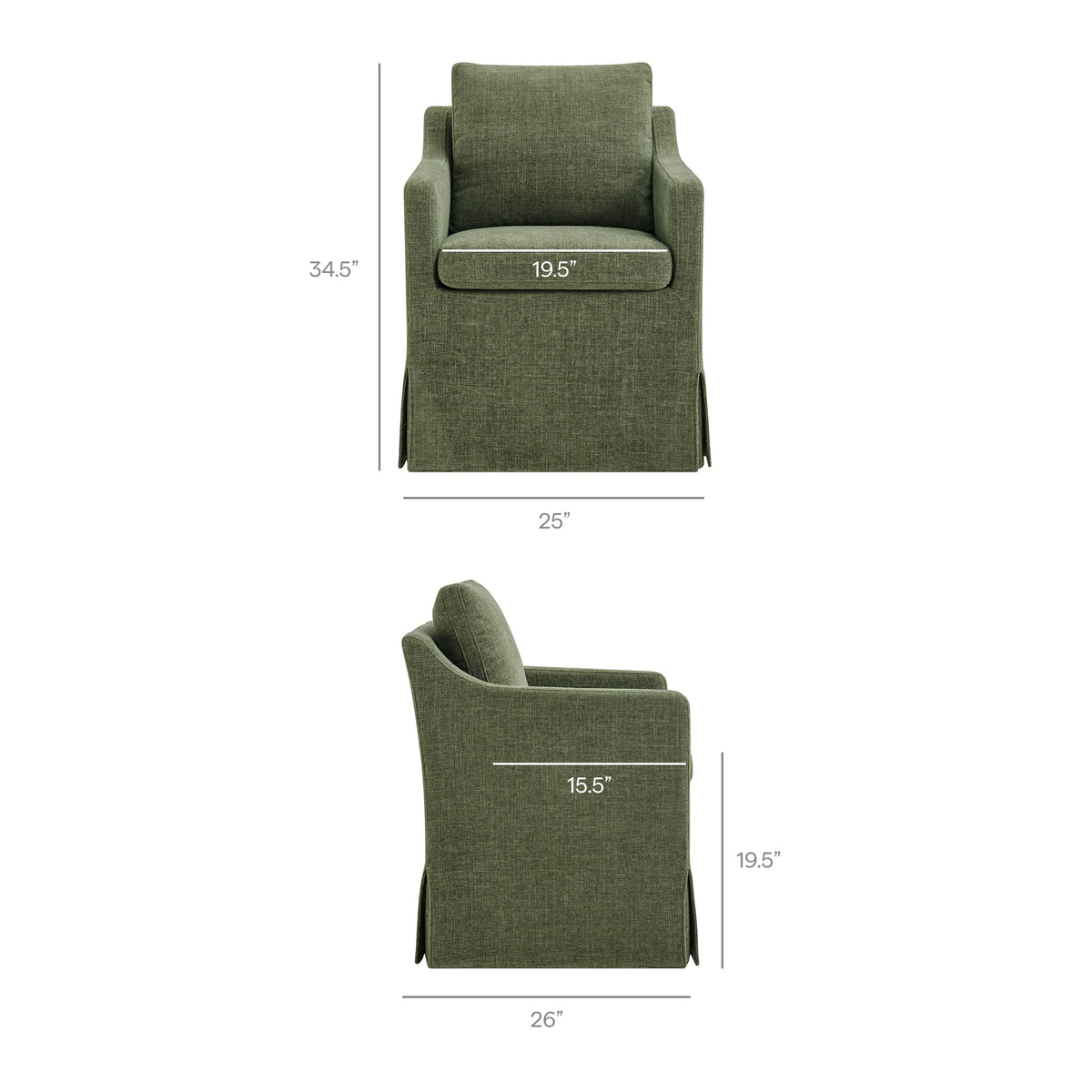 Serene Slipcovered Performance Fabric Dining Armchair by Modway, photo 3 of 40