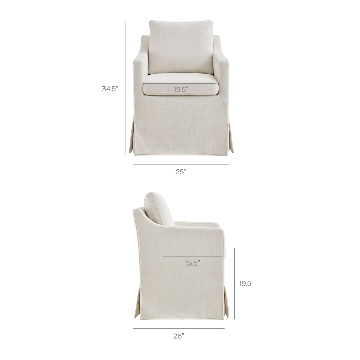 Serene Slipcovered Performance Fabric Dining Armchair by Modway, photo 33 of 40
