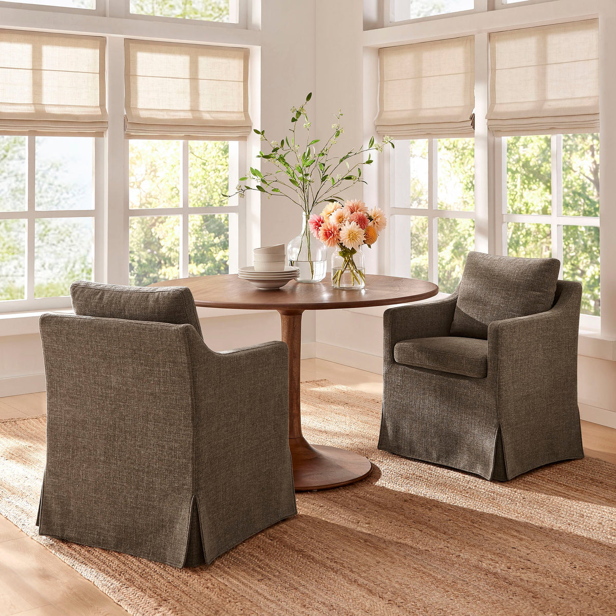 Serene Slipcovered Performance Fabric Dining Armchair by Modway, photo 28 of 40