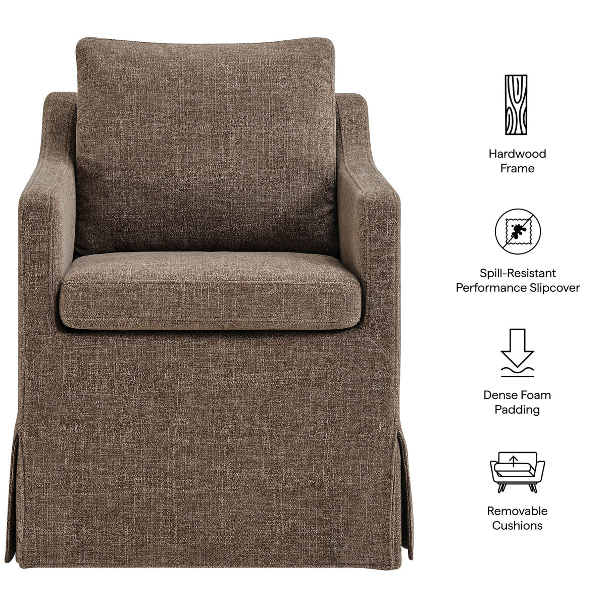 Serene Slipcovered Performance Fabric Dining Armchair by Modway, photo 22 of 40
