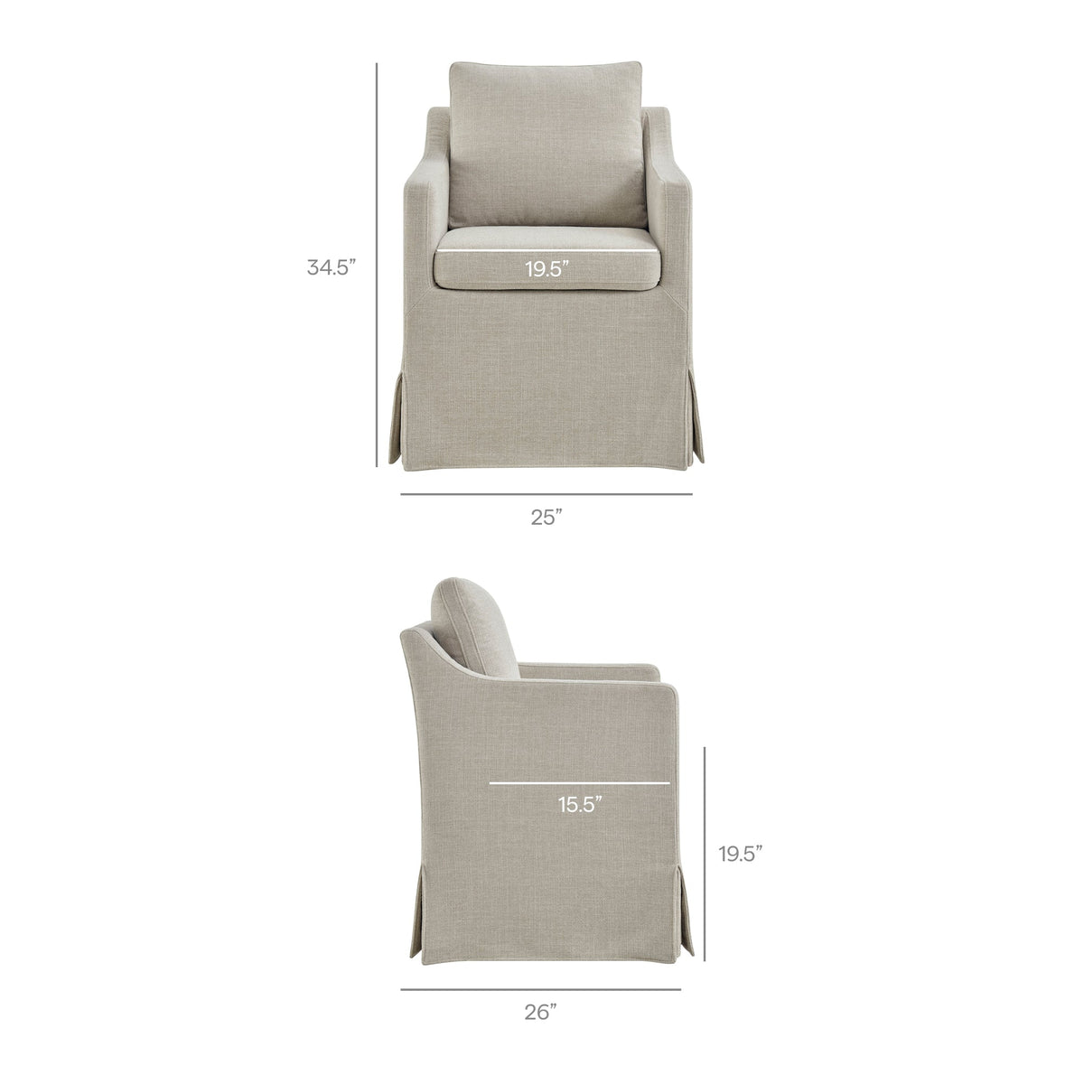 Serene Slipcovered Performance Fabric Dining Armchair by Modway, photo 13 of 40