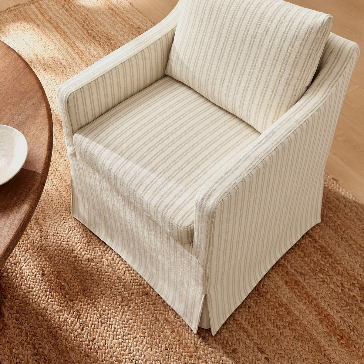 Serene Slipcovered Striped Fabric Dining Armchair by Modway, photo 10 of 10