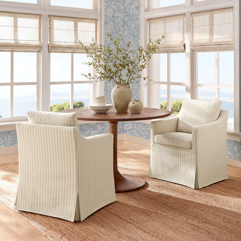Serene Slipcovered Striped Fabric Dining Armchair by Modway, photo 8 of 10