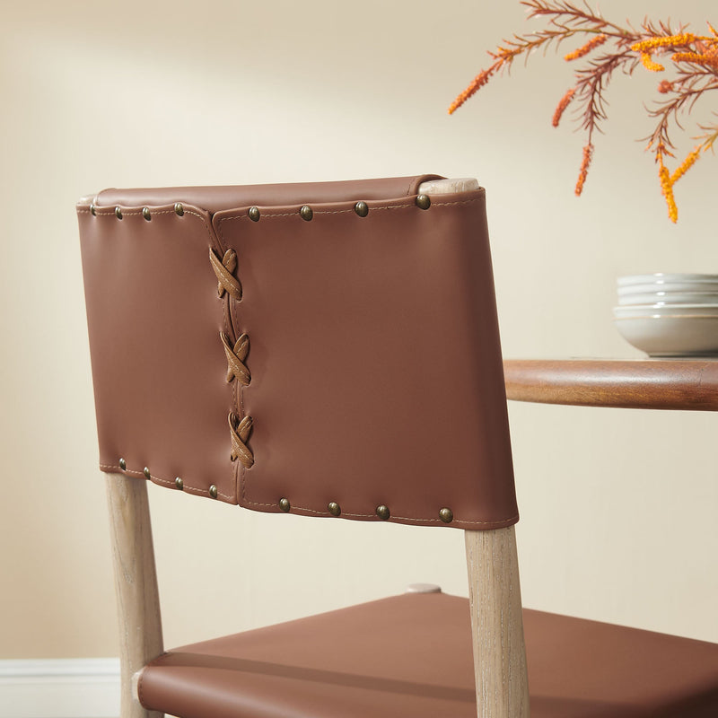 Dover Wood Vegan Leather Dining Side Chair by Modway, photo 9 of 9