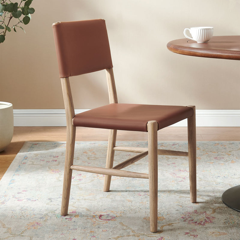 Dover Wood Vegan Leather Dining Side Chair by Modway, photo 8 of 9
