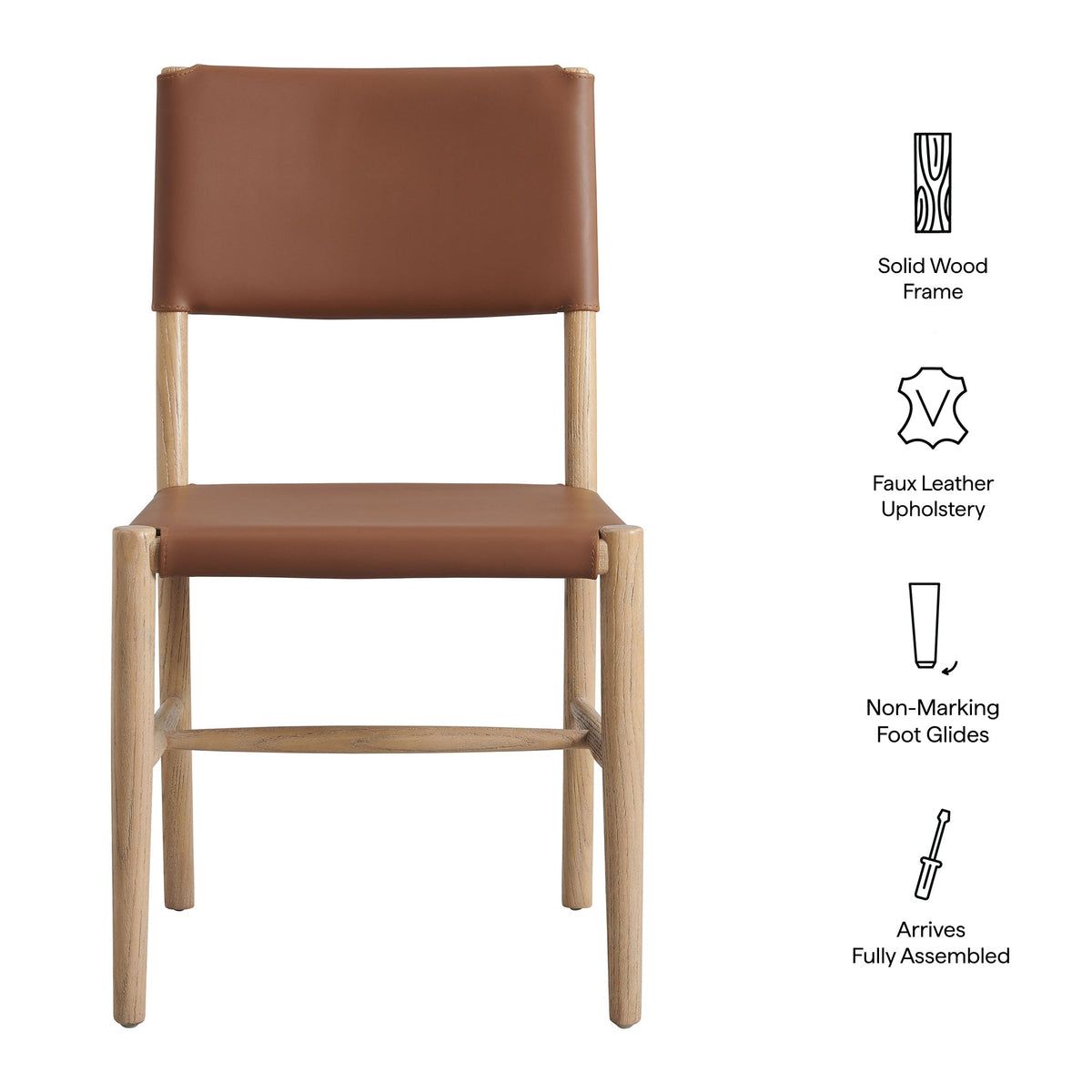 Dover Wood Vegan Leather Dining Side Chair by Modway, photo 3 of 9