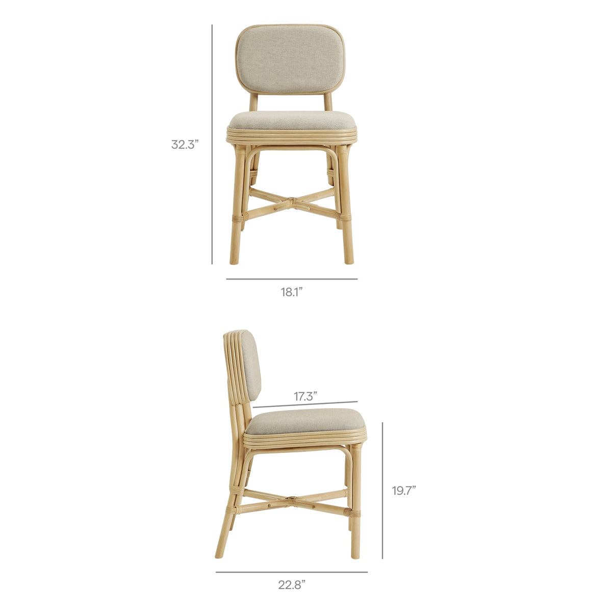 Bahari Upholstered Rattan Dining Chair by Modway, photo 3 of 18