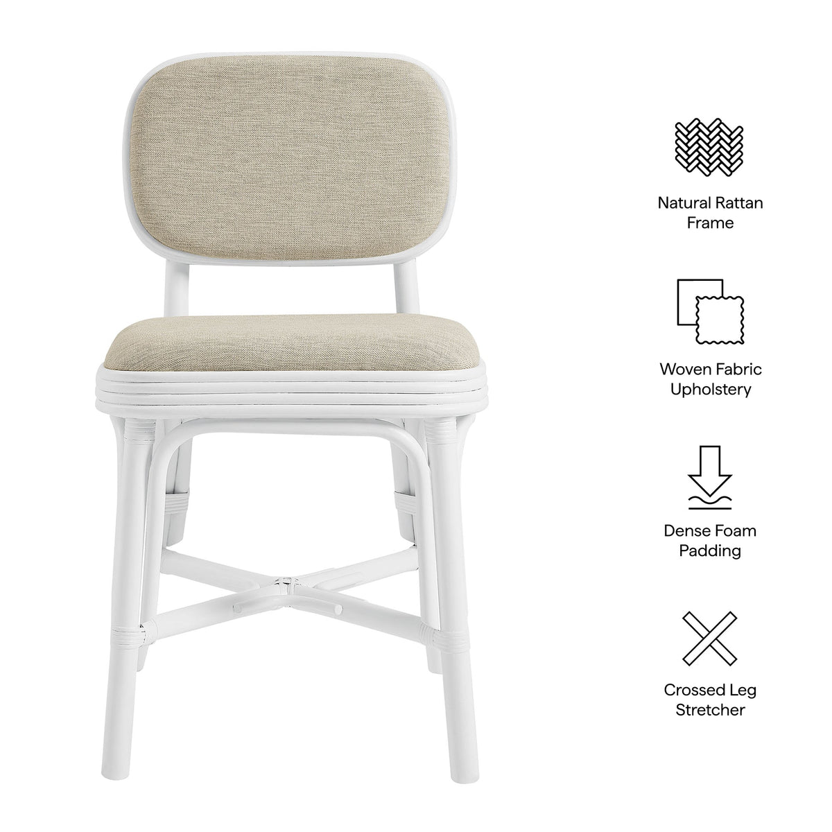 Bahari Upholstered Rattan Dining Chair by Modway, photo 11 of 18