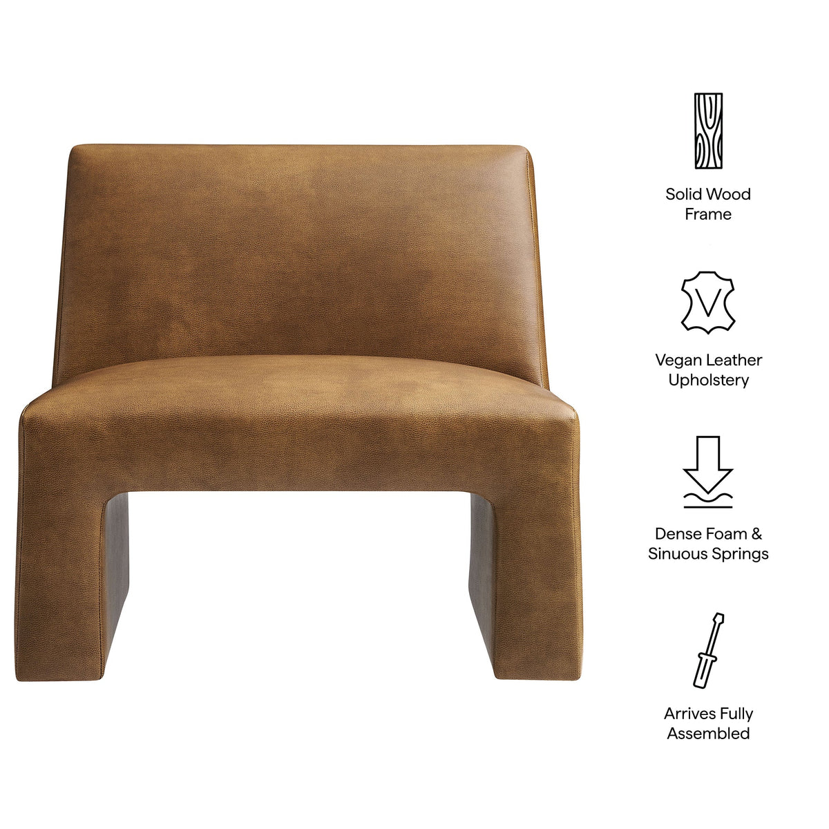 Amita Vegan Leather Armless Accent Chair by Modway, photo 2 of 27