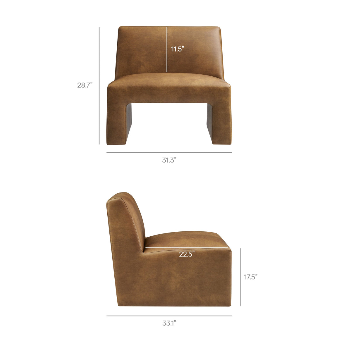 Amita Vegan Leather Armless Accent Chair by Modway, photo 3 of 27