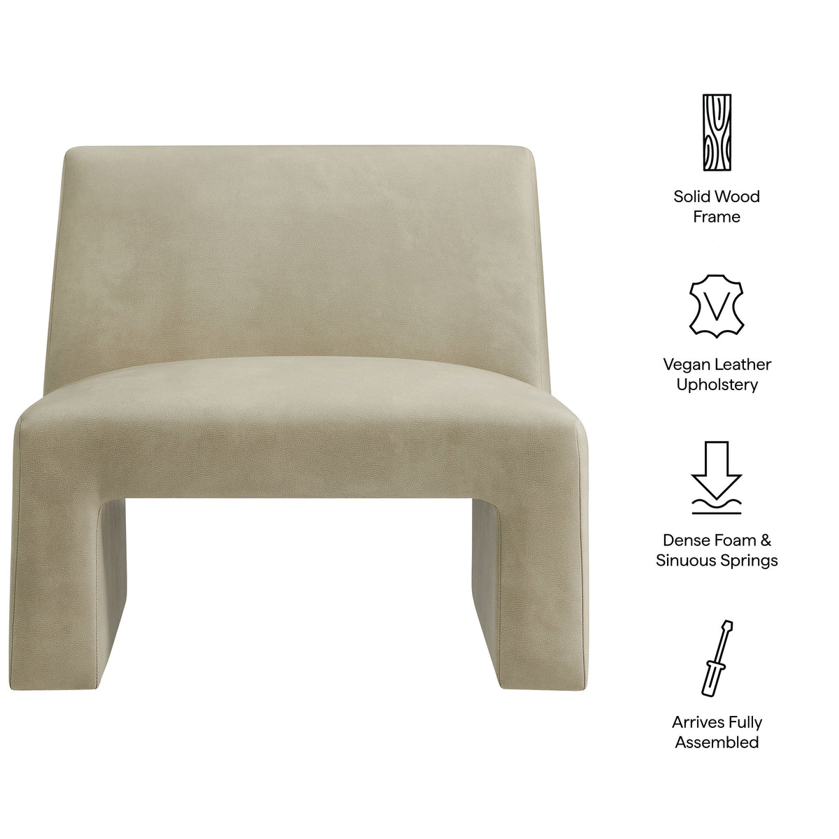 Amita Vegan Leather Armless Accent Chair by Modway, photo 11 of 27